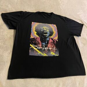 Jimi Hendrix‎ Graphic T Shirt 2XL Black Soul Singer Music Black Menswear Tee